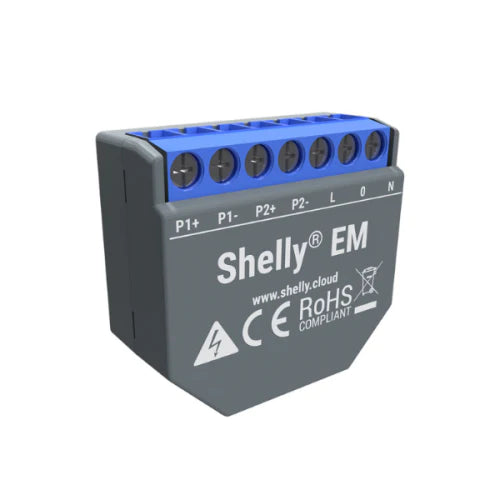 SHELLY EM - RELEU MONITORIZARE CONSUM PENTRU 2 CANALE 2*120A